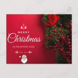 Röd skönhet och minimalistiskt julkort vykort