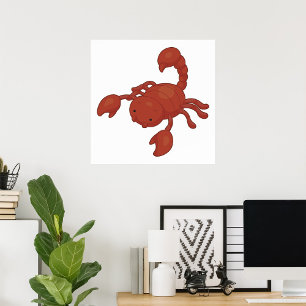 Röd skorpion illustration poster