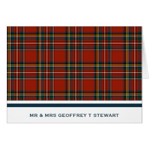 Röd skotsk Tartan för personligklassiker OBS Kort