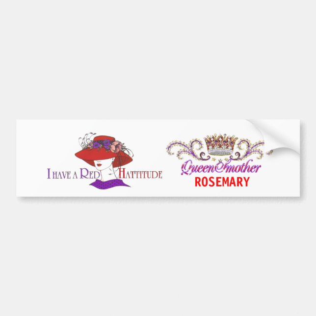 röd skräddarsy hattdrottningbildekal - bildekal (Framsidan)