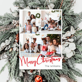 Röd Skrift God Jul Vertikal 7 Foto Julkort