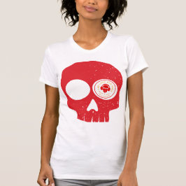 RÖD SKULL-design för kvinnor T Shirt