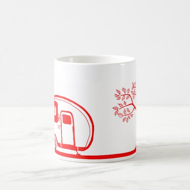 Röd släp- och trädmugg 15oz kaffemugg (Center)