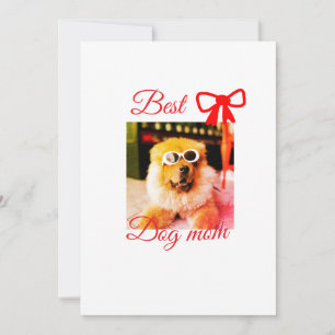 Röd slinga bästa hund mamma pappa foto hund/husdju julkort