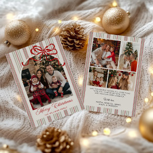 Röd slinga familjefoto jul julkort