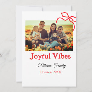 Röd slinga glada Vibes lägg till familjen namn fot Inbjudningar