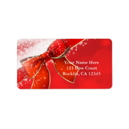 Röd slinga & glitter julfirande inbjudan adressetikett