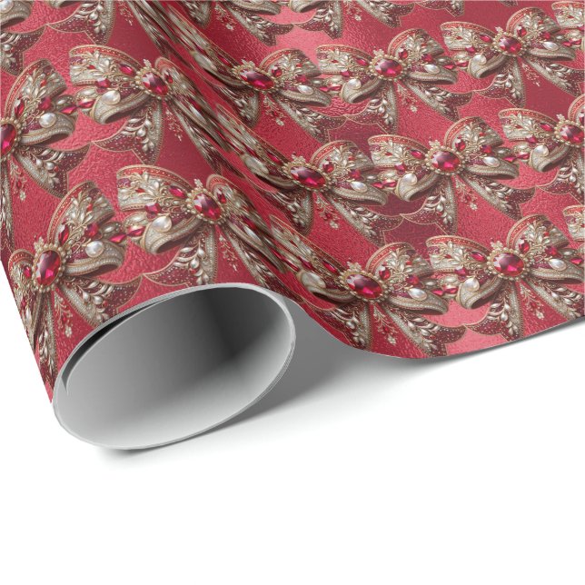 Röd slinga höjdpapperspapper presentpapper (Rullad Hörn)