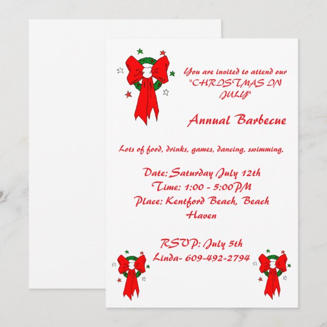 Röd slinga - Inbjudan (Fram/baksida)