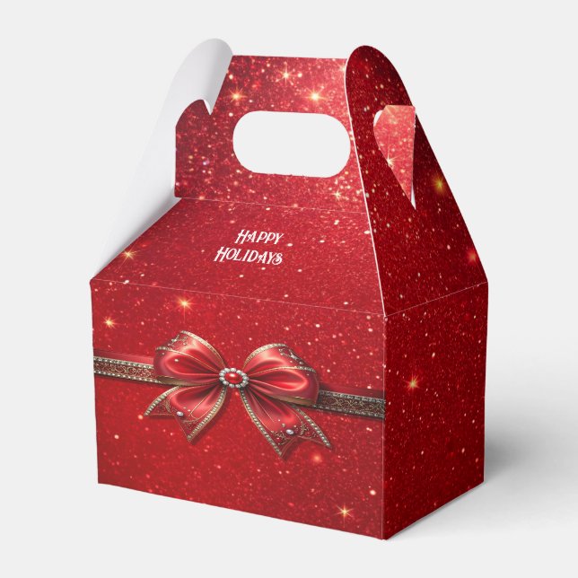 Röd slinga med pärlor och juveler Favoritlåda Presentaskar (Framsidan Sidan)