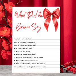 Röd slinga Vad sa brudgummen Bröllopsfest-spel Tilläggskort