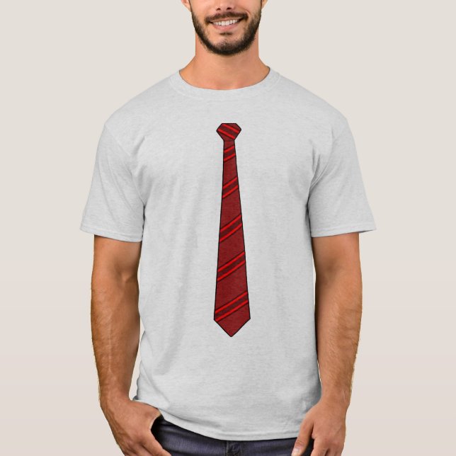 Röd slipsskjorta t-shirt (Framsida)