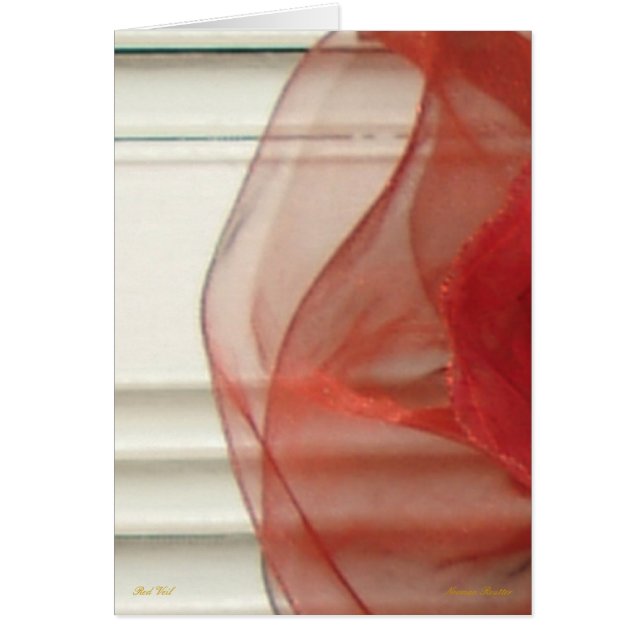 Röd slöja-kort-nummer 2 hälsningskort (Framsidan)