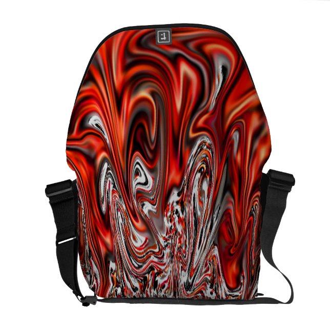 Röd smält Lava reser pendlaremessenger bag Messenger Bag (Öppen Baksida)