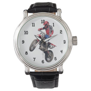 Röd smutscykel armbandsur