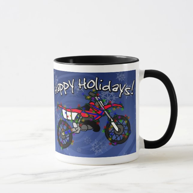 Röd smutscykel för jul mugg (Höger)