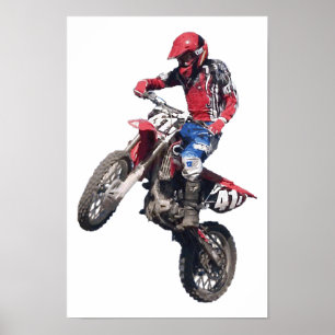 Röd smutscykel poster