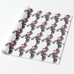 Röd smutscykel presentpapper