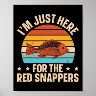 Röd snapper djuphavsfiske design för en röd snap poster