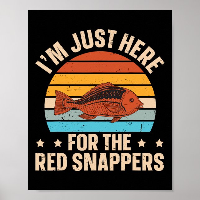 Röd snapper djuphavsfiske design för en röd snap poster (Framsidan)
