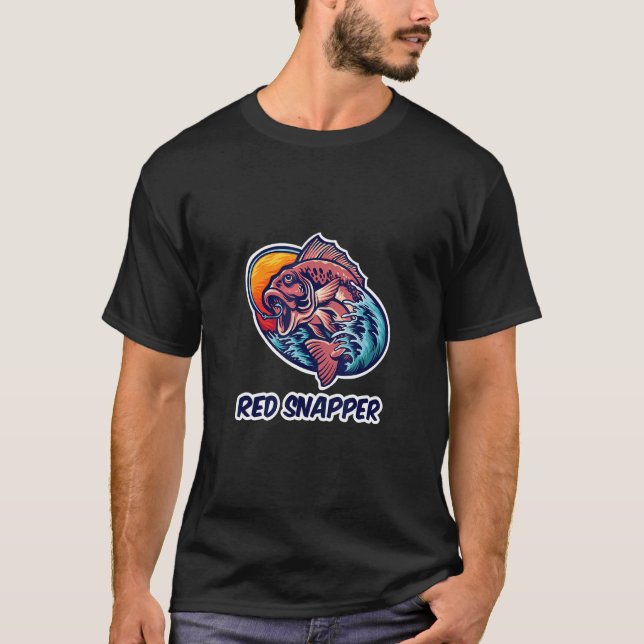 Röd snapper fisk  Angler Fiske T Shirt (Framsida)