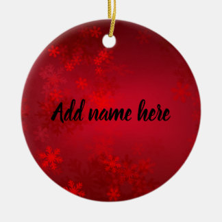 Röd snöflingaornament - Lägg till ditt namn Julgransprydnad Keramik