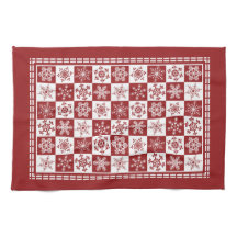 Röd snöflingor för traditionell helgdagjul