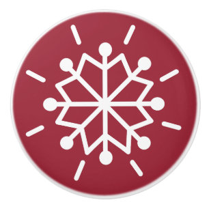 Röd Snowflake Knopp