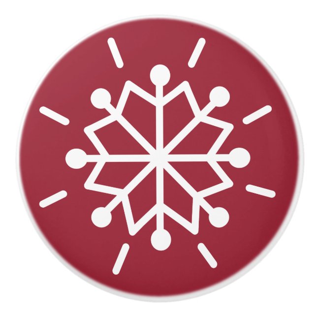Röd Snowflake Knopp (Framsidan)
