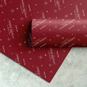Röd Snowflakejul Presentpapper