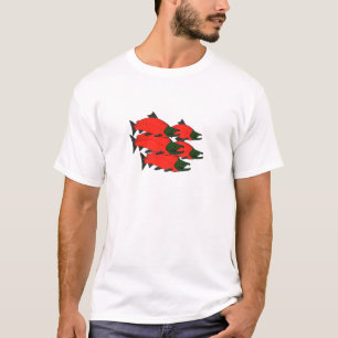 Röd Sockeyelaxkonst T-shirt