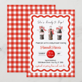 Röd Soda Baby redo att POP Baby Shower Inbjudningar