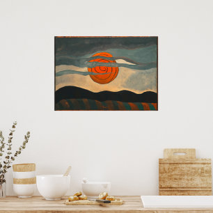 Röd sol Arthur Dove Poster