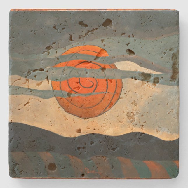 Röd sol | Arthur Dove | Stenunderlägg (Framsidan)