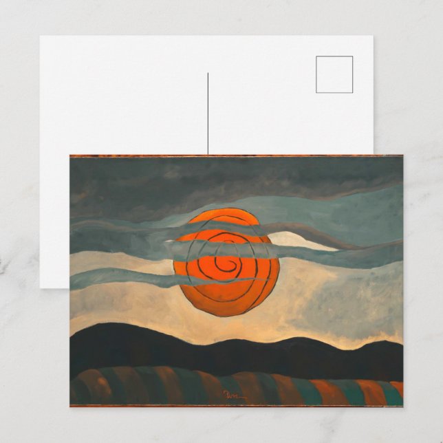 Röd sol | Arthur Dove | Vykort (Fram/baksida)