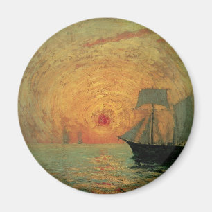 Röd sol av Maxime Maufra, Vintage Impressionism Magnet