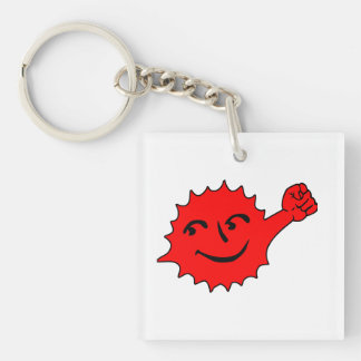 Röd sol glädje maskot