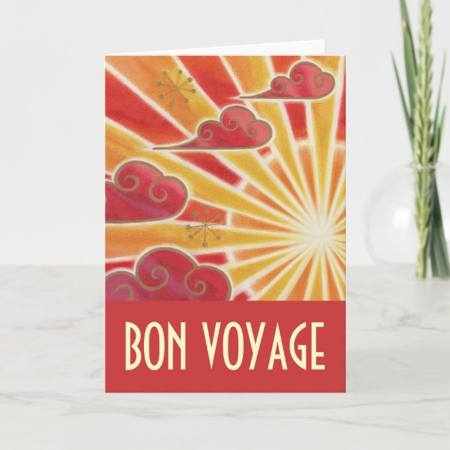 Röd solnedgång (Bon Voyage) Kort (Framsida)