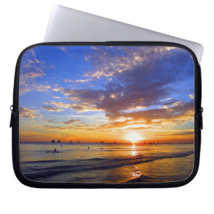 röd solnedgång boracay laptop sleeve