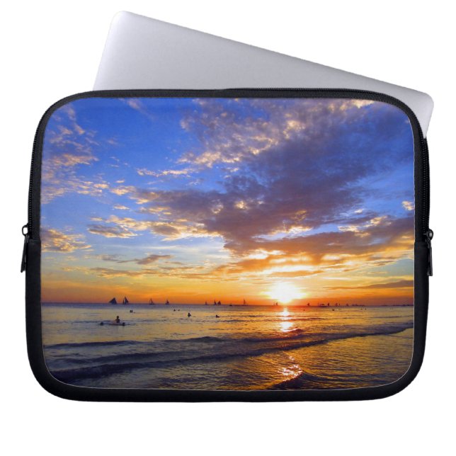 röd solnedgång boracay laptop sleeve (Framsidan)