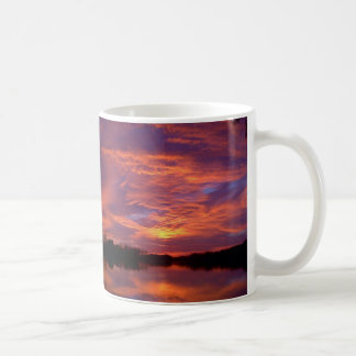 Röd solnedgång kaffemugg
