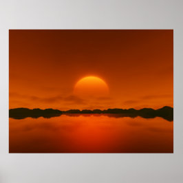 röd solnedgång poster