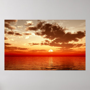 röd solnedgång poster
