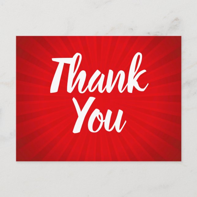Röd solstrålning Tack Vykort (Framsida)