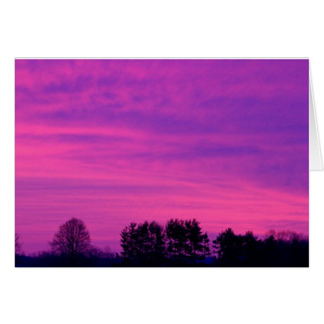 Röd soluppgång hälsningskort (Framsidan Horizontal)