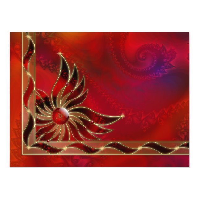 Röd som eld fotoutskrift fototryck (Framsidan)