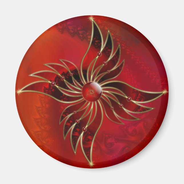 Röd som Flammagnet Magnet (Framsidan)