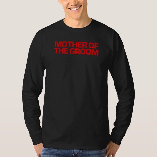 Röd som säger Mor i Groom T Shirt (Framsida)
