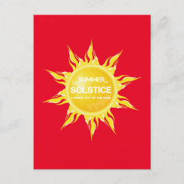 Röd sommarsolstift årets längsta dag vykort