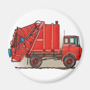 Röd soporlastbil magnet
